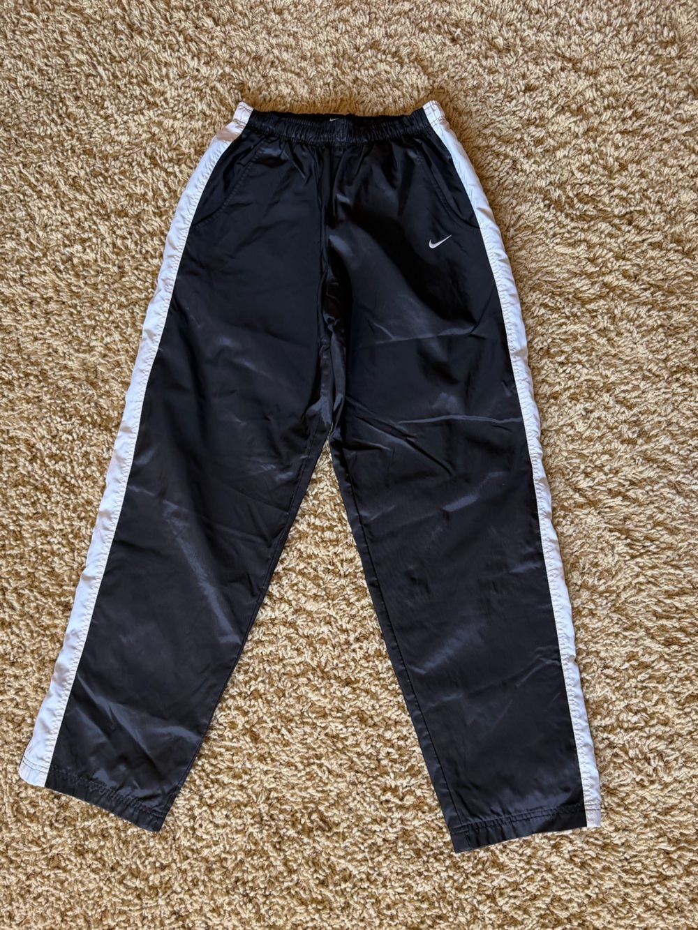Nike Black White Track Pants Women’s Small Y2K